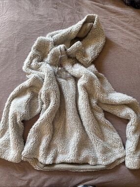 dylan Plush Sherpa Hoodie in Light Gray